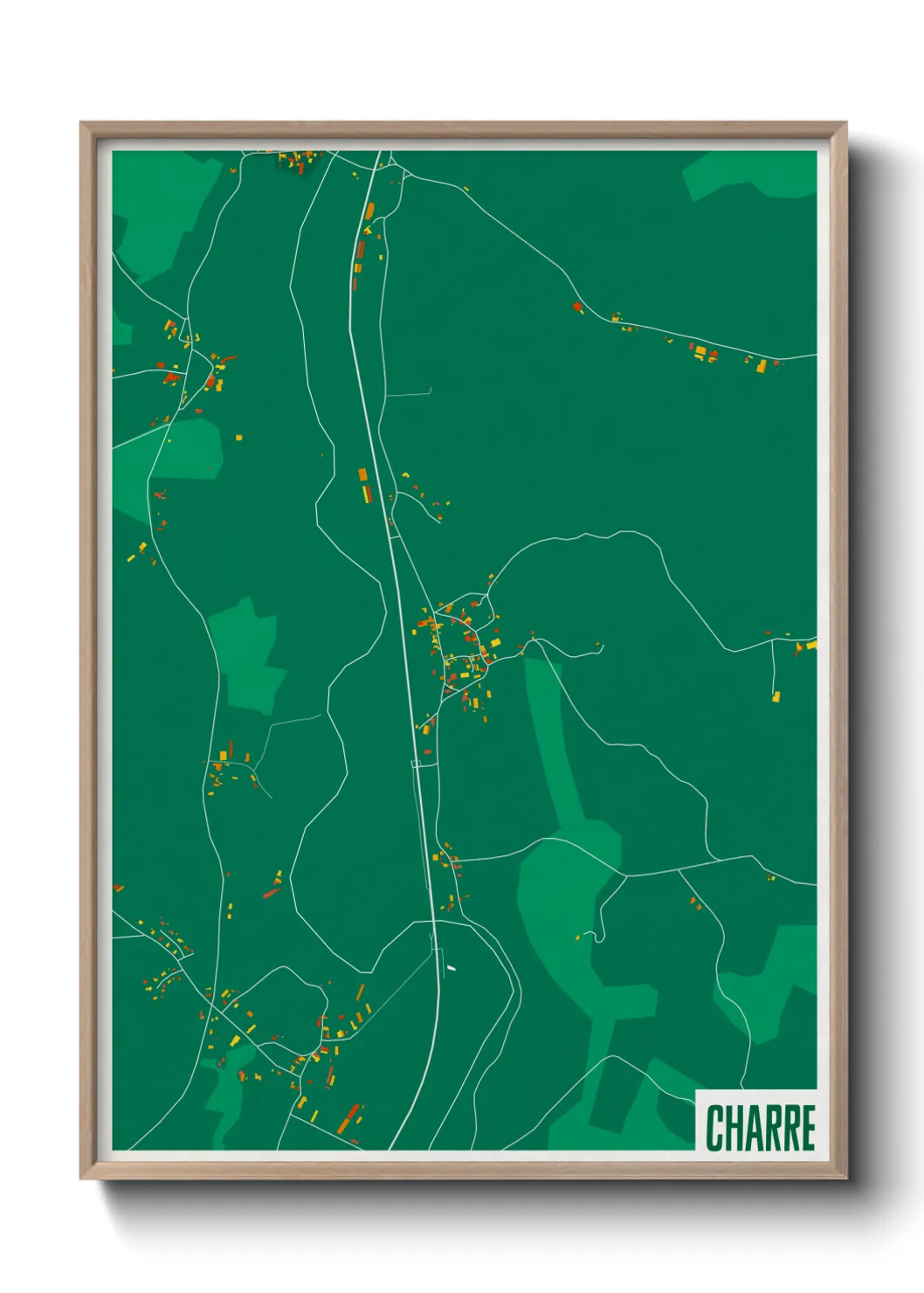 Une affiche de carte sur Charre