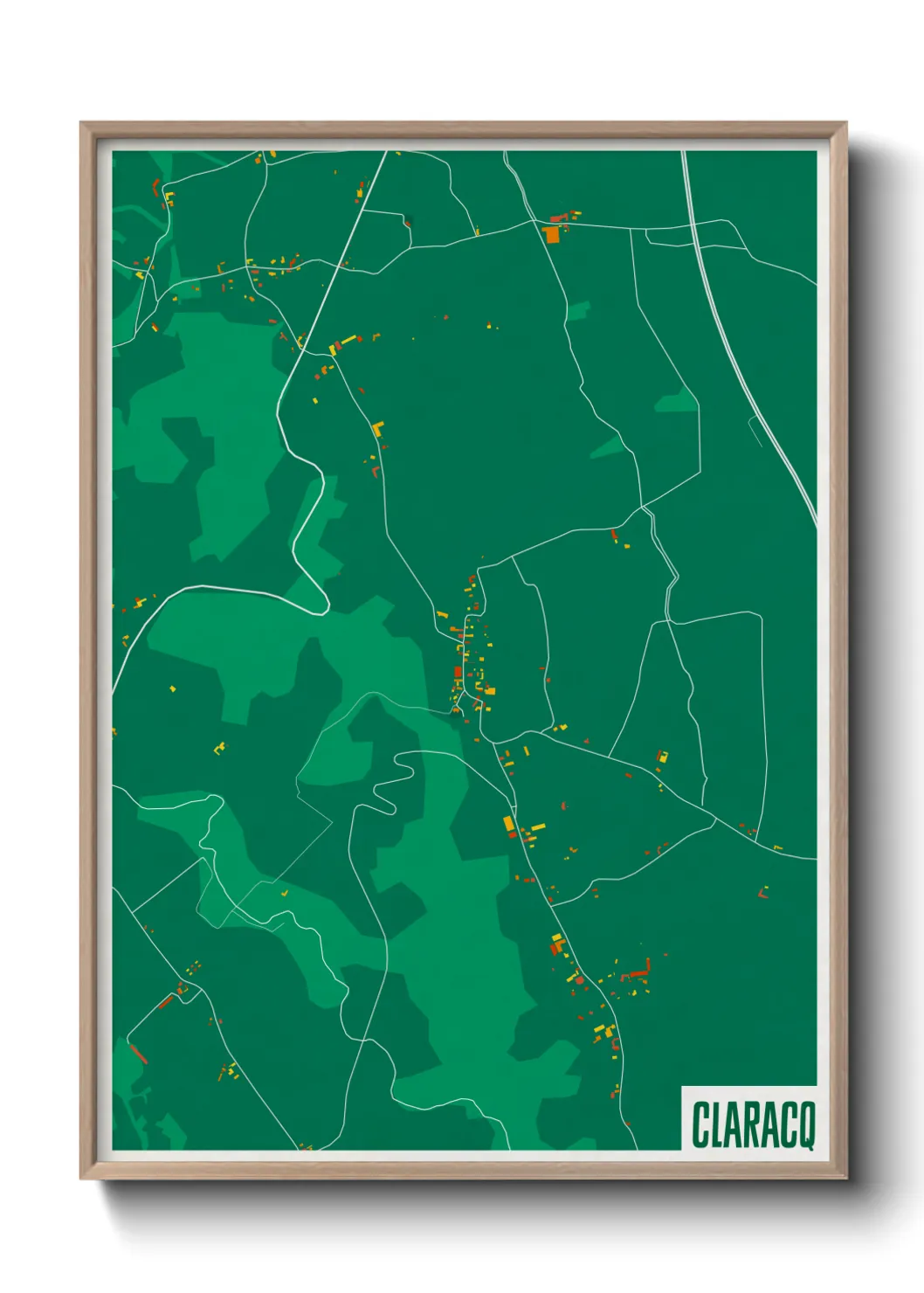 Une affiche de carte sur Claracq