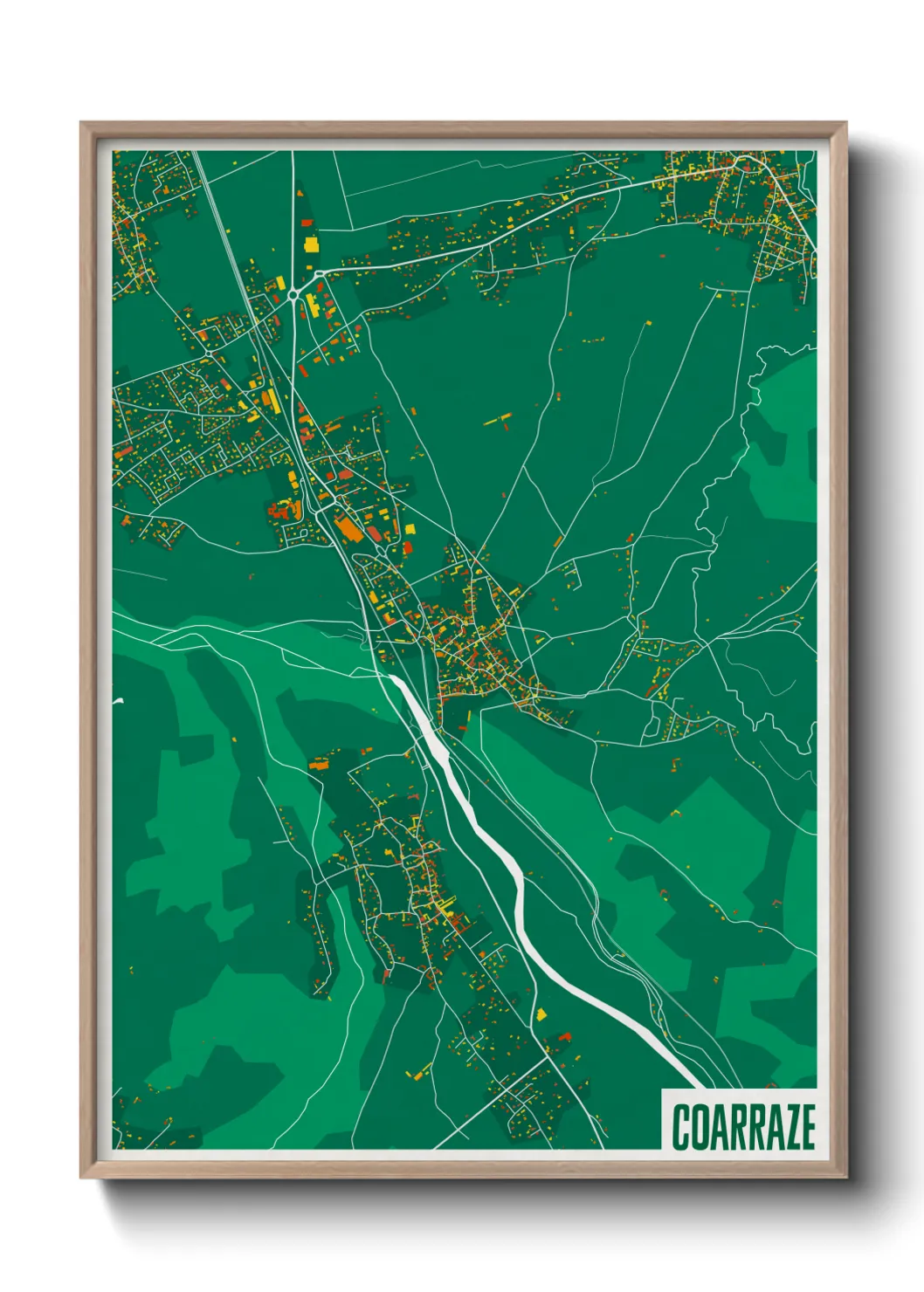 Une affiche de carte sur Coarraze