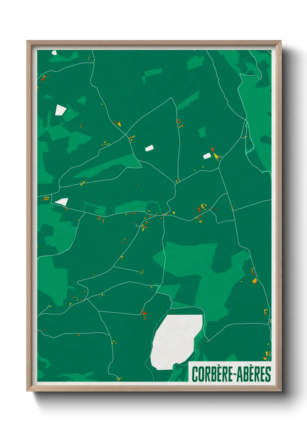 Une affiche de carte sur Corbère-Abères