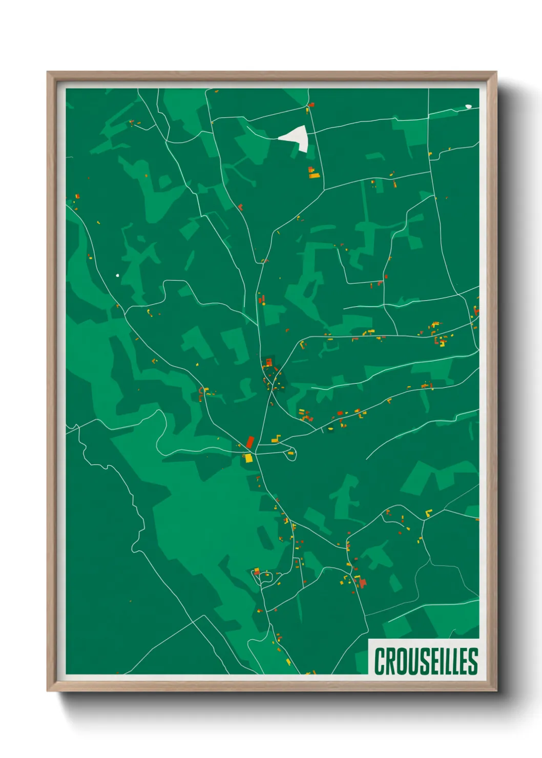 Une affiche de carte sur Crouseilles