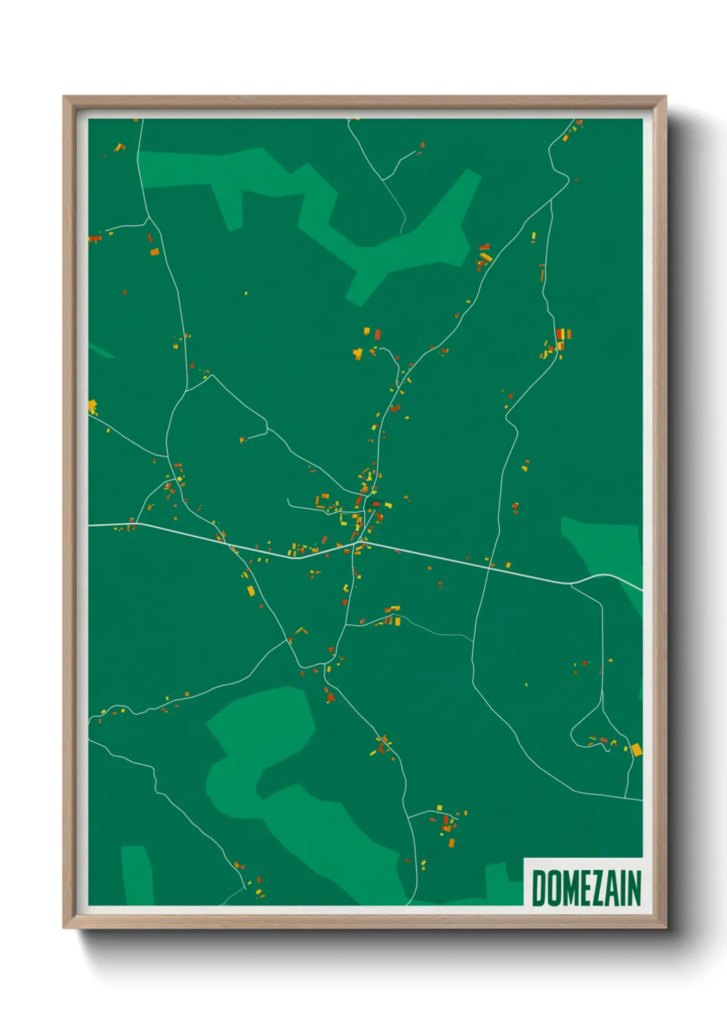 Une affiche de carte sur Domezain