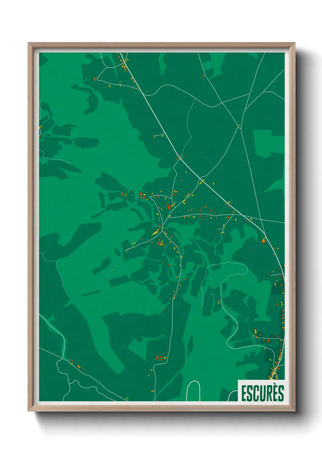 Une affiche de carte sur Escurès