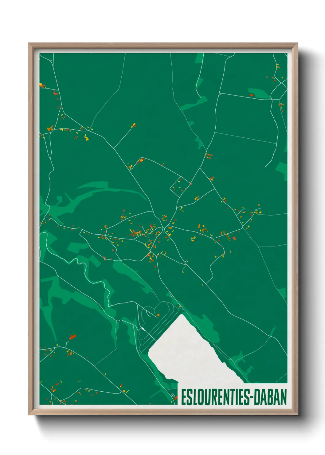 Une affiche de carte sur Eslourenties-Daban