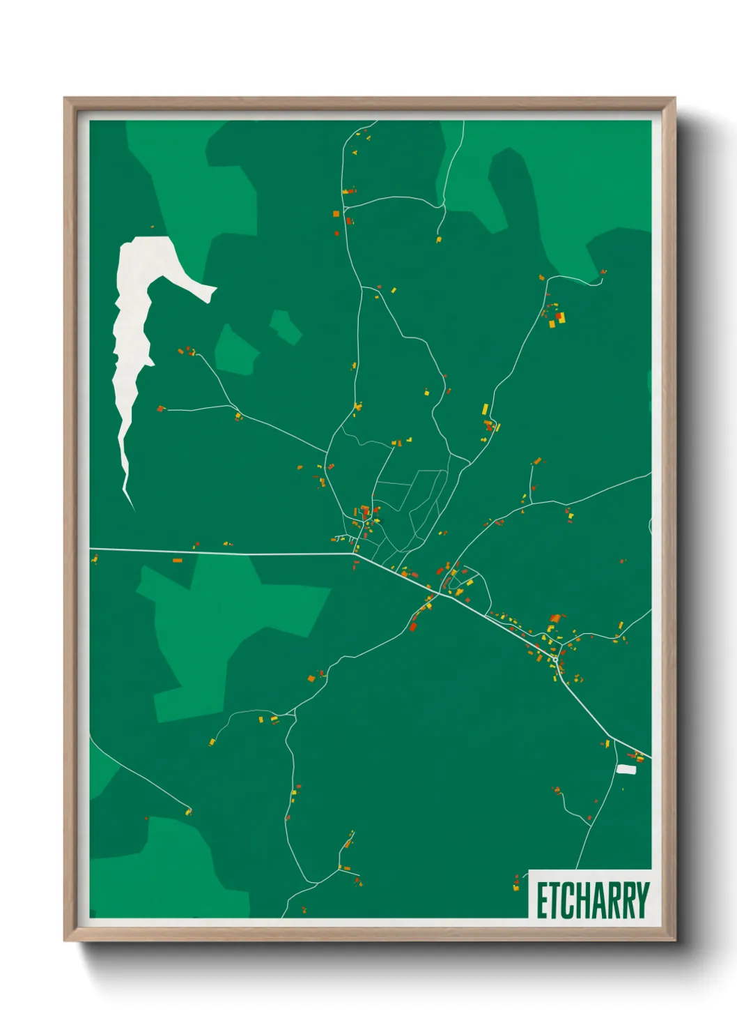 Une affiche de carte sur Etcharry