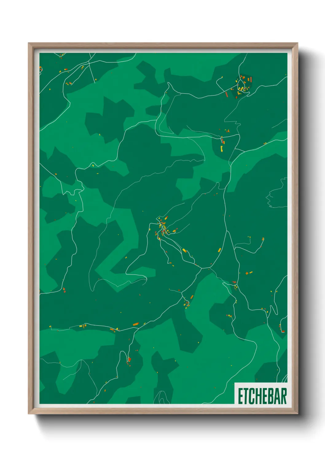 Une affiche de carte sur Etchebar