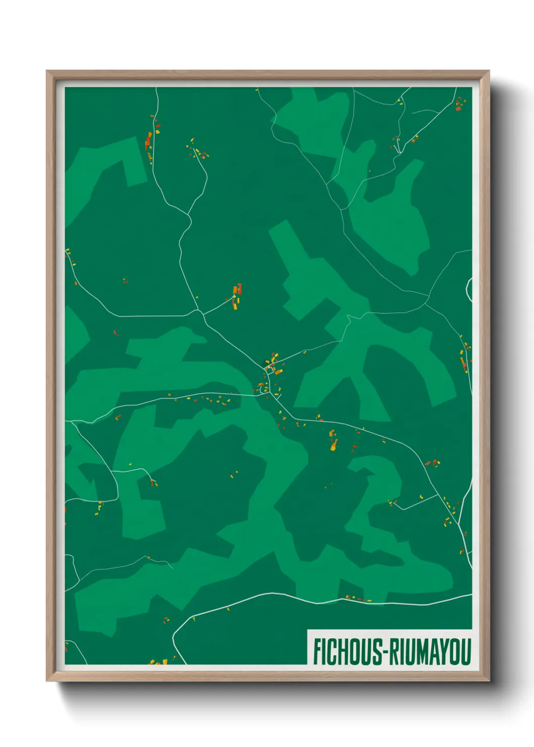 Une affiche de carte sur Fichous-Riumayou