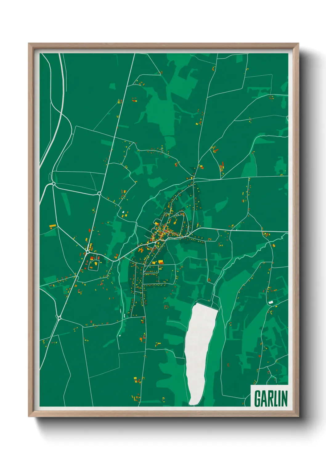 Une affiche de carte sur Garlin