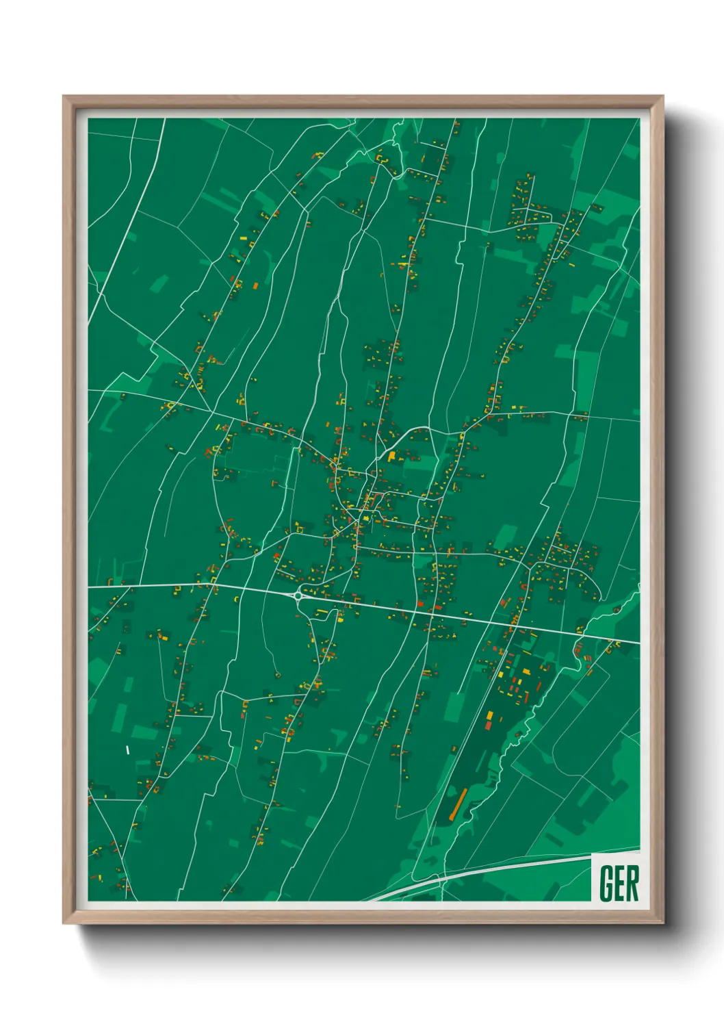 Une affiche de carte sur Ger