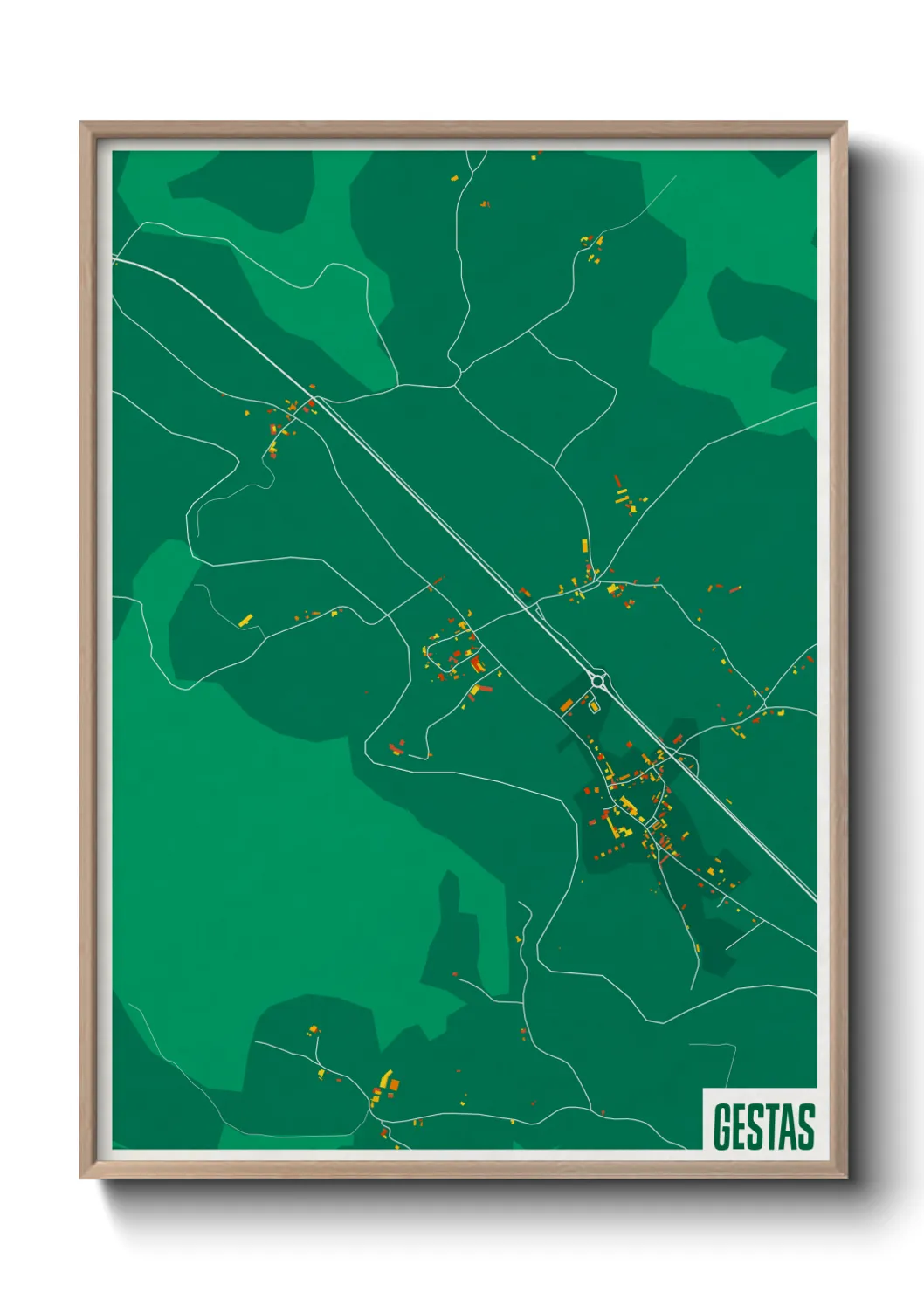 Une affiche de carte sur Gestas