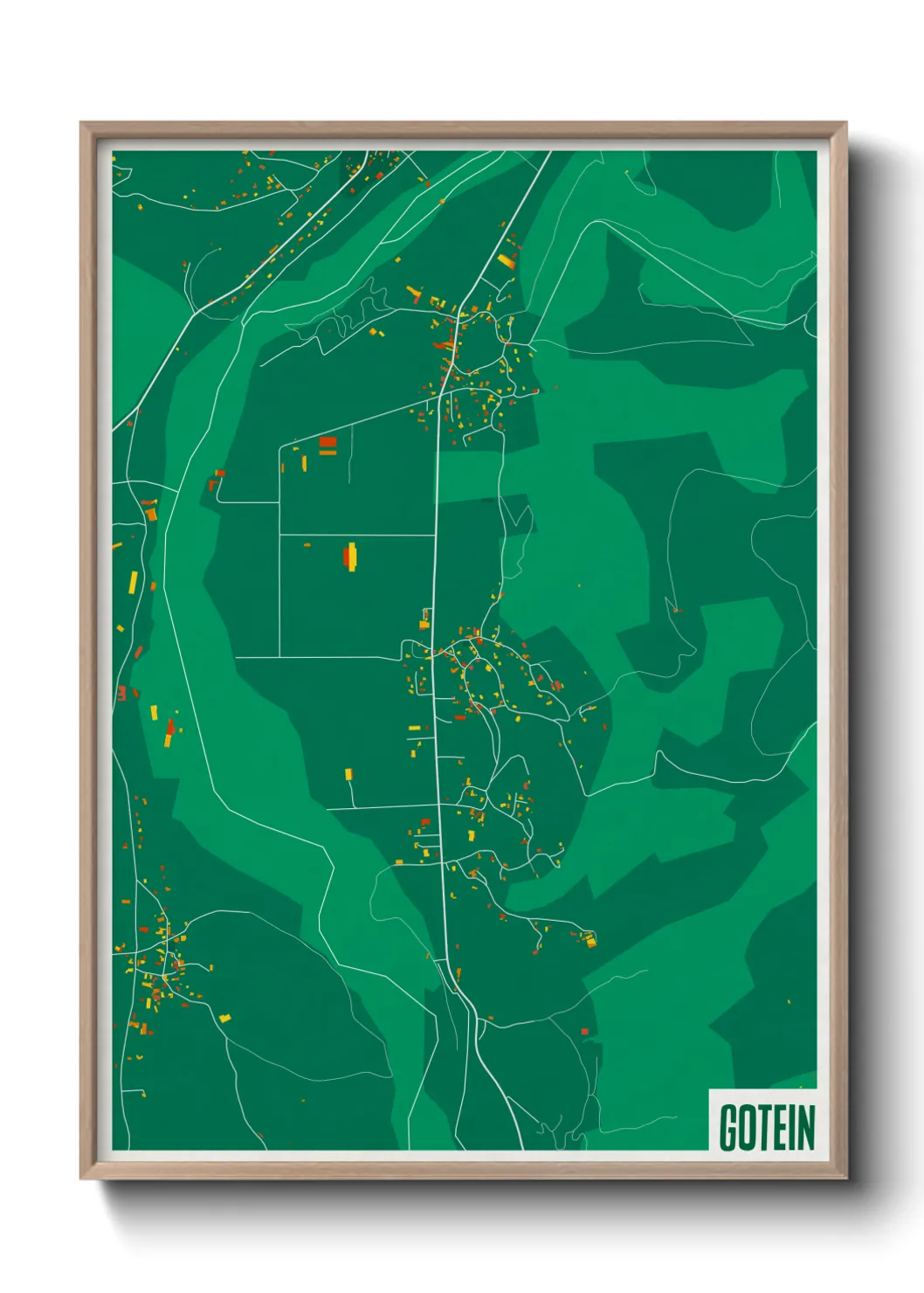 Une affiche de carte sur Gotein