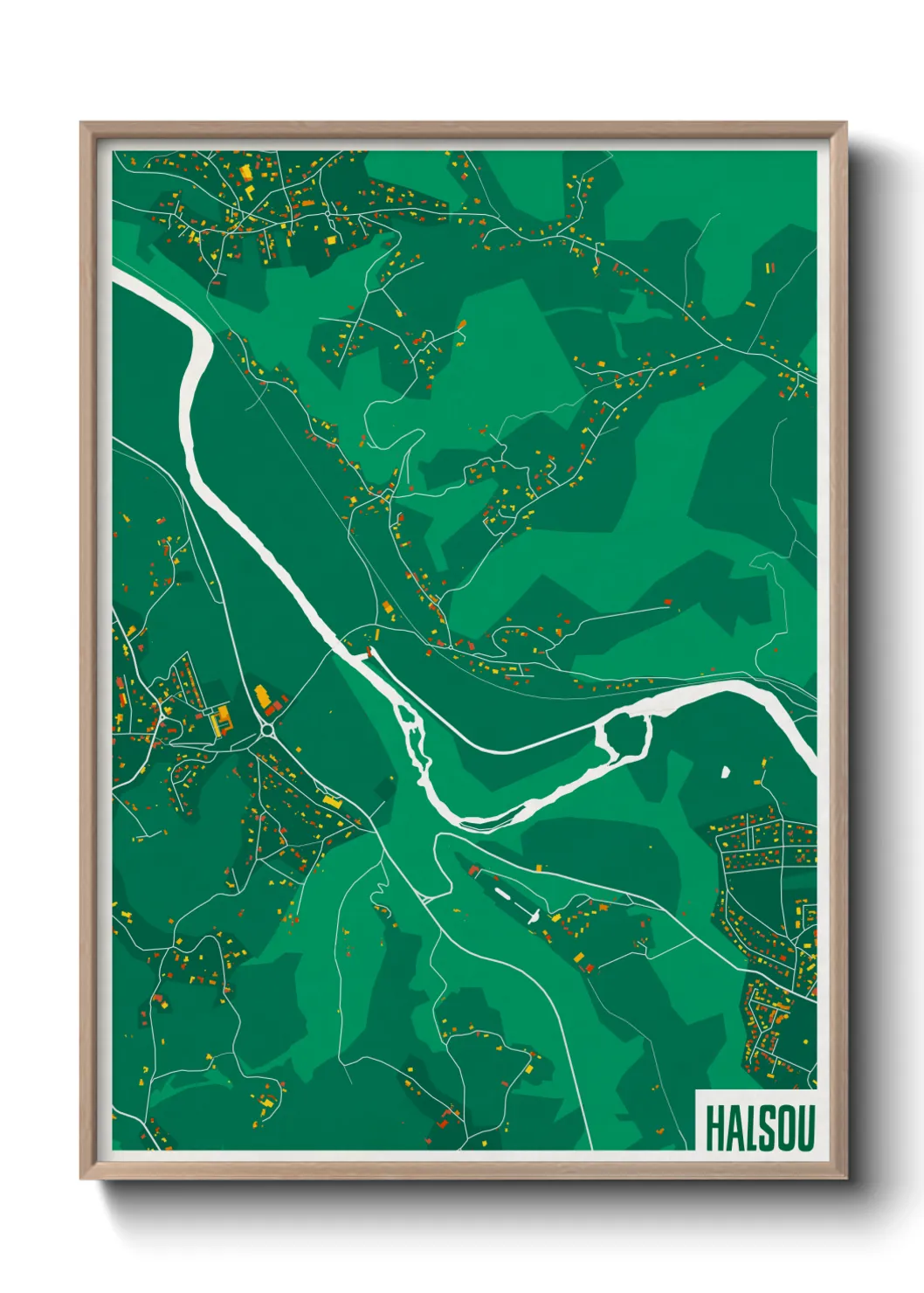 Une affiche de carte sur Halsou