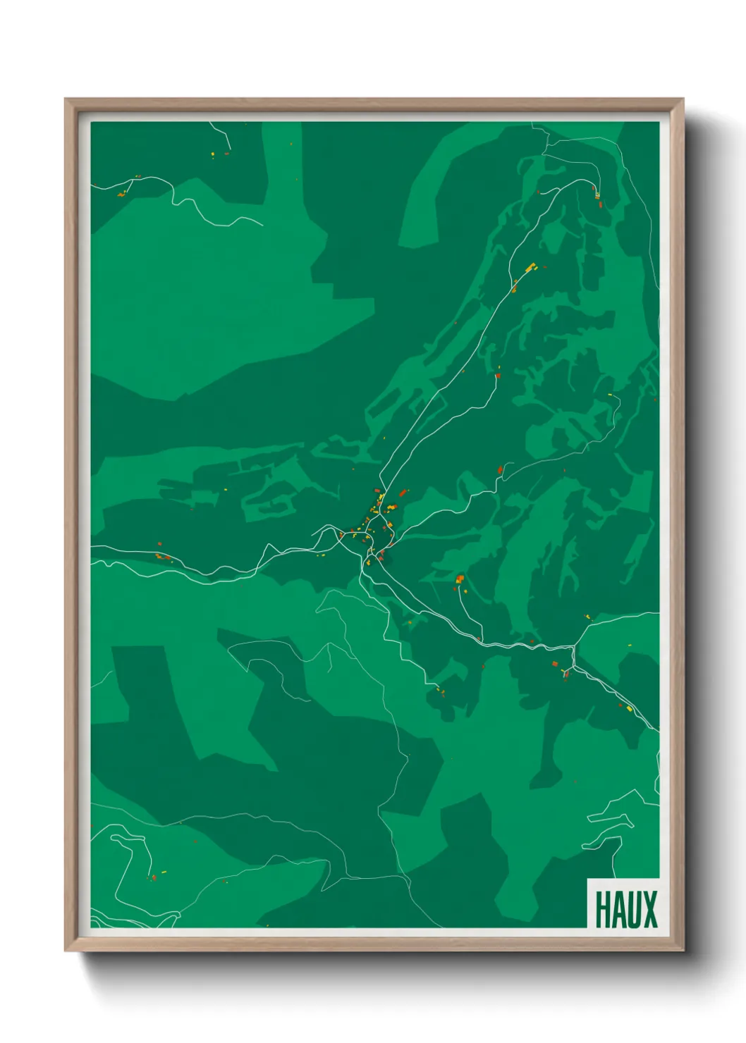 Une affiche de carte sur Haux