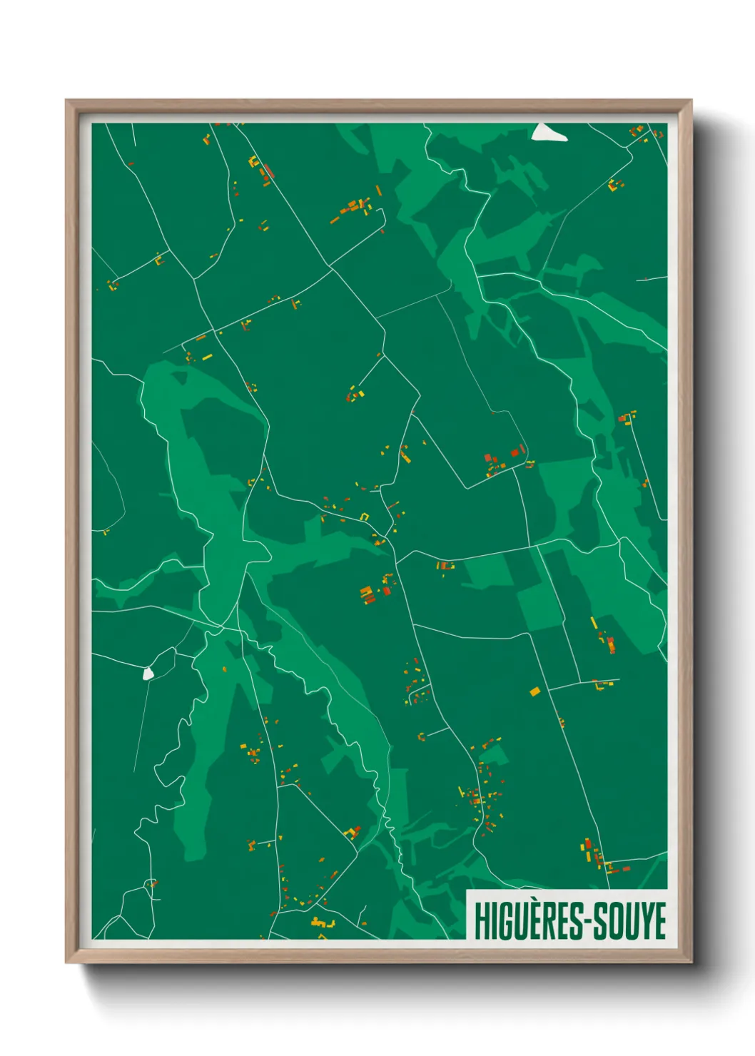 Une affiche de carte sur Higuères-Souye