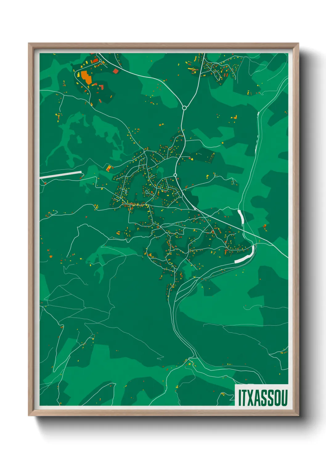 Une affiche de carte sur Itxassou