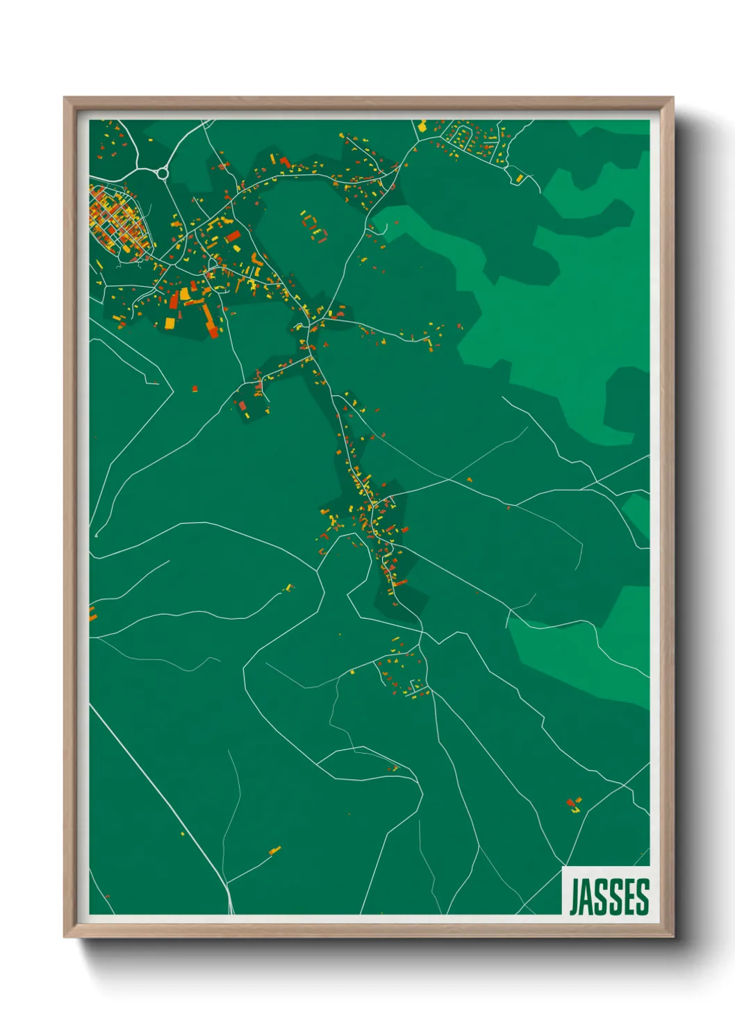 Une affiche de carte sur Jasses