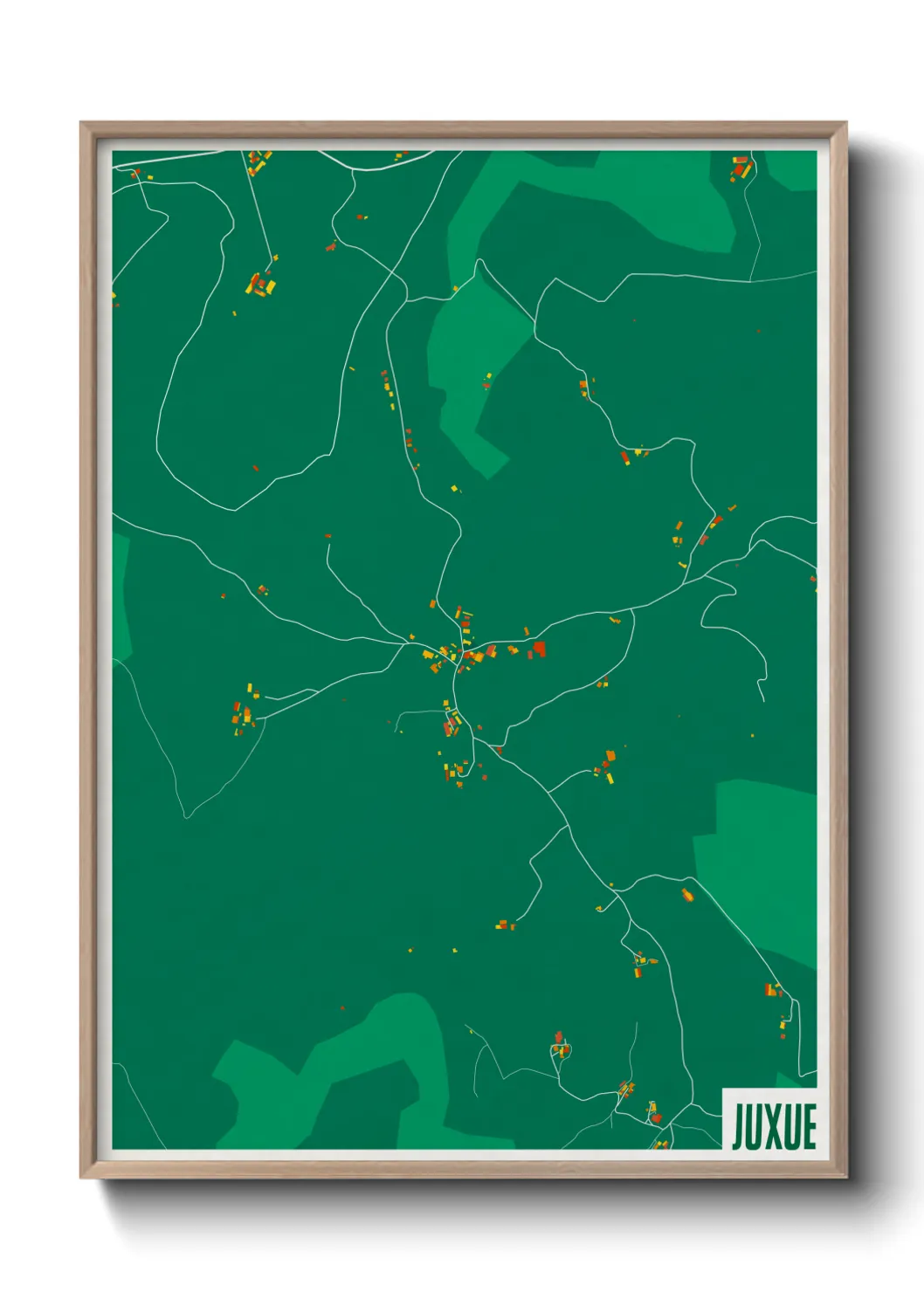 Une affiche de carte sur Juxue