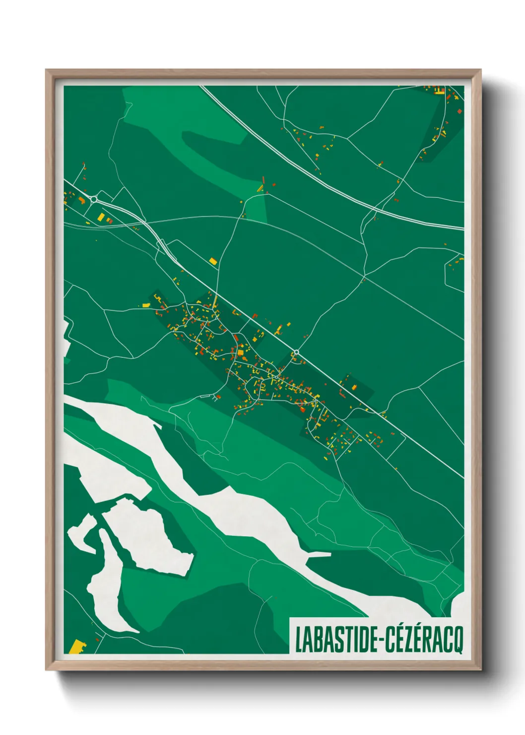 Une affiche de carte sur Labastide-Cézéracq