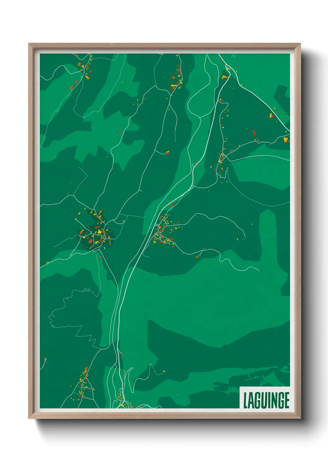 Une affiche de carte sur Laguinge