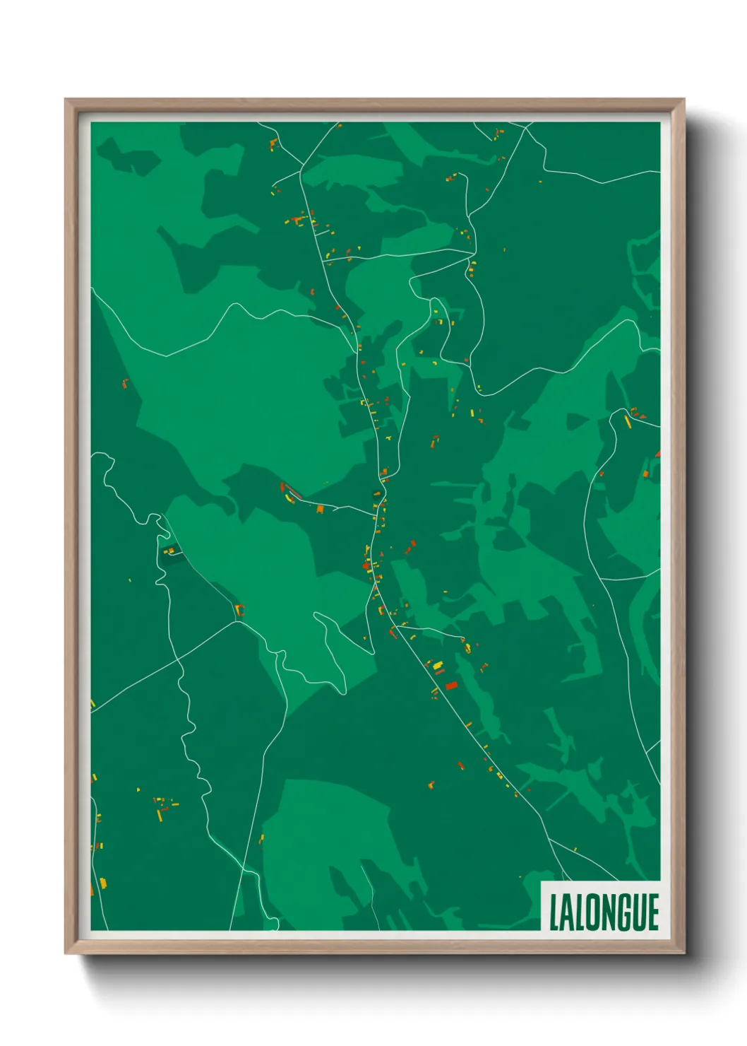 Une affiche de carte sur Lalongue