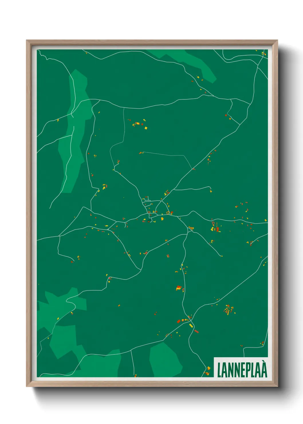 Une affiche de carte sur Lanneplaà