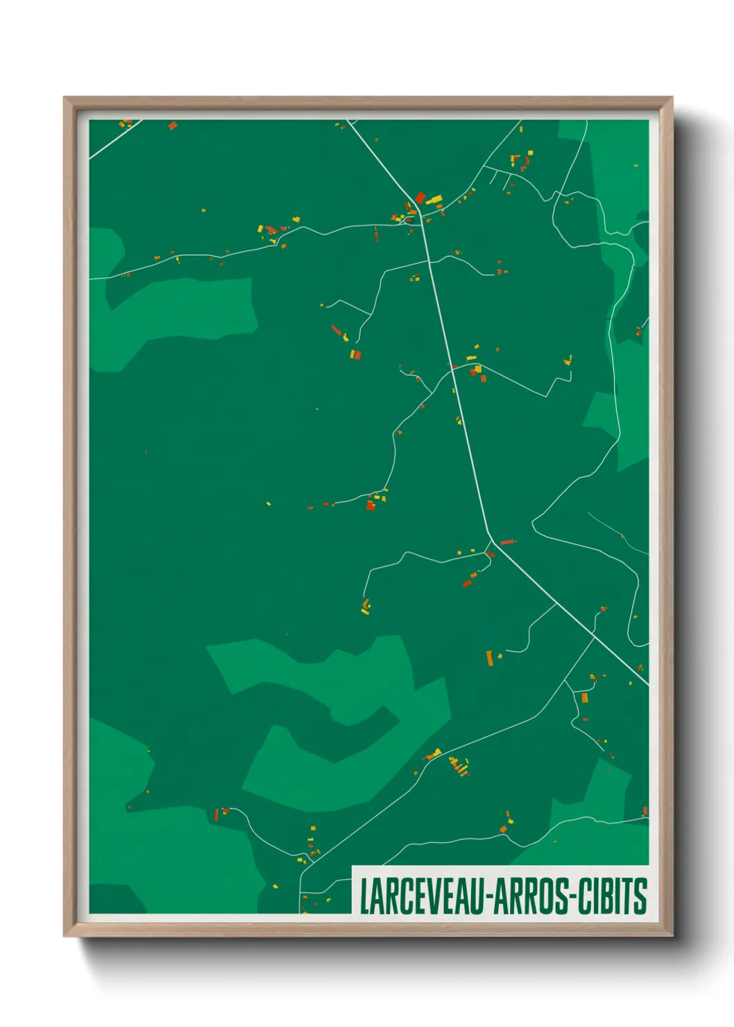 Une affiche de carte sur Larceveau-Arros-Cibits