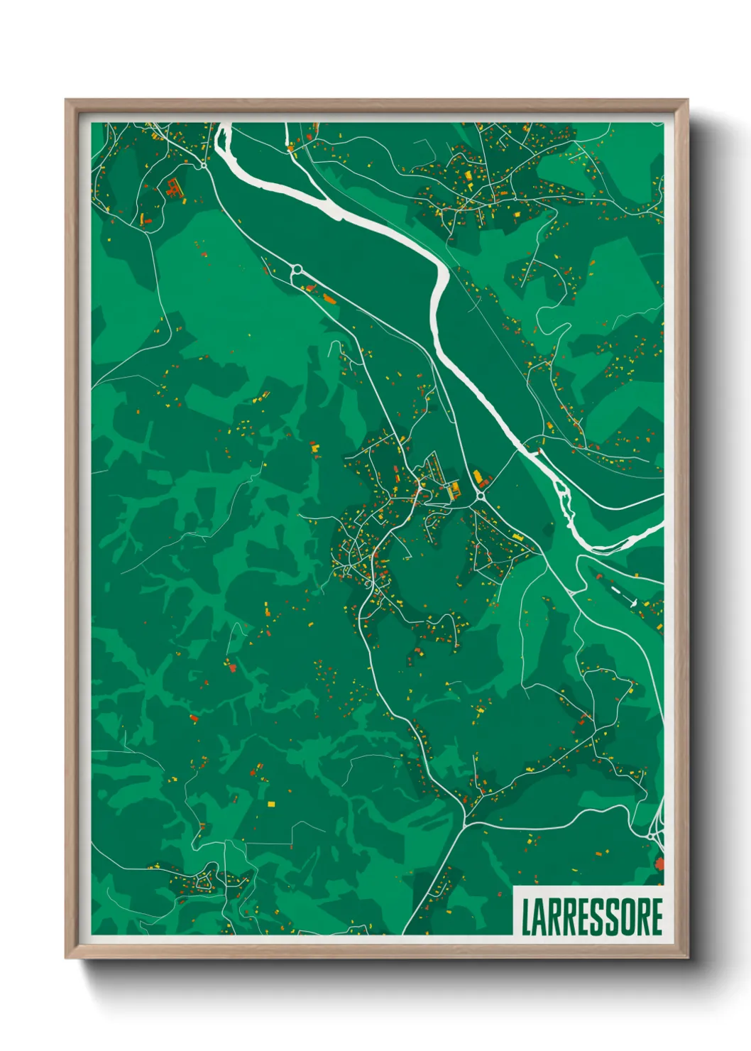 Une affiche de carte sur Larressore