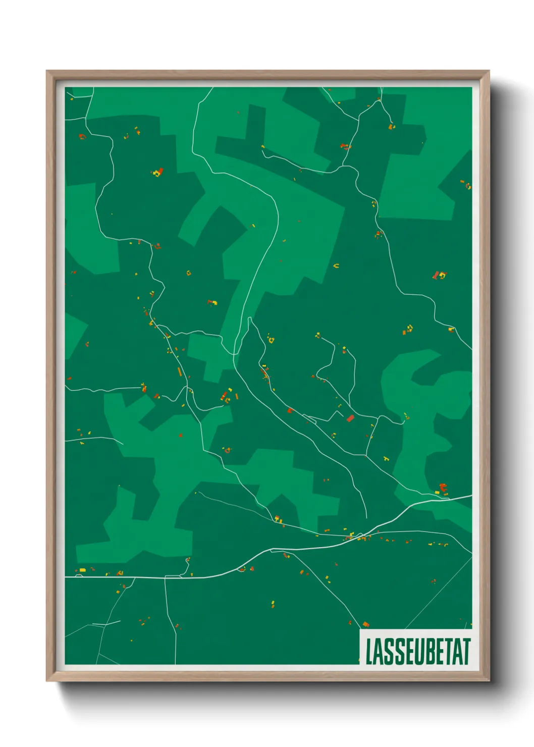 Une affiche de carte sur Lasseubetat