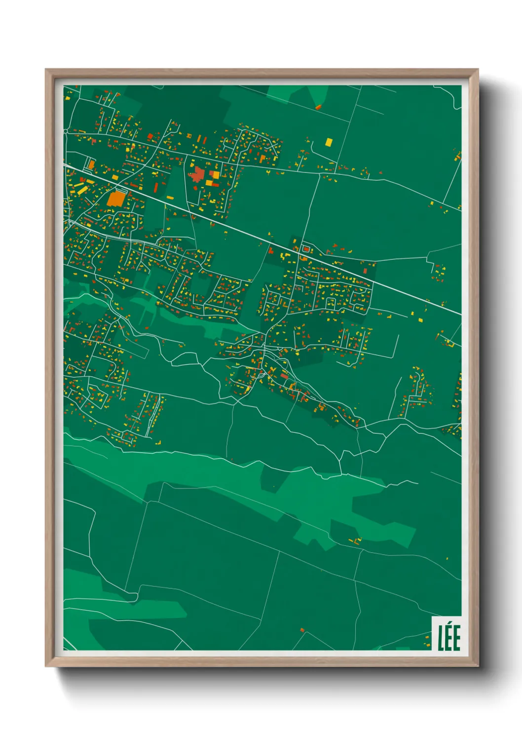 Une affiche de carte sur Lée