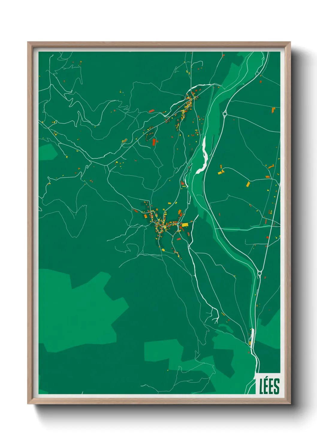 Une affiche de carte sur Lées