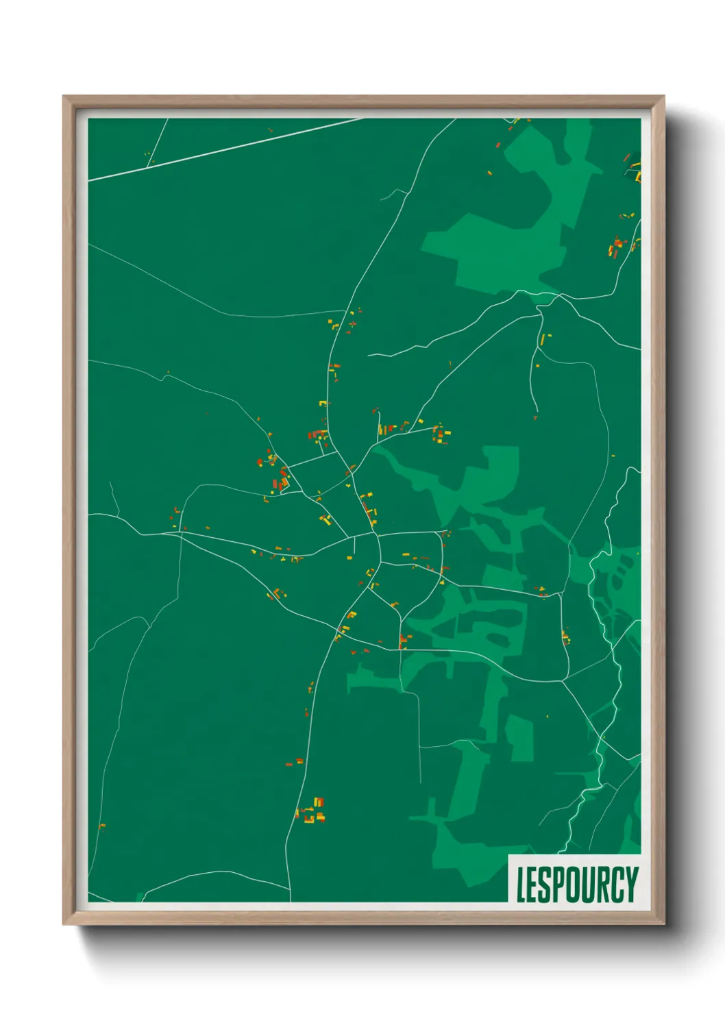 Une affiche de carte sur Lespourcy