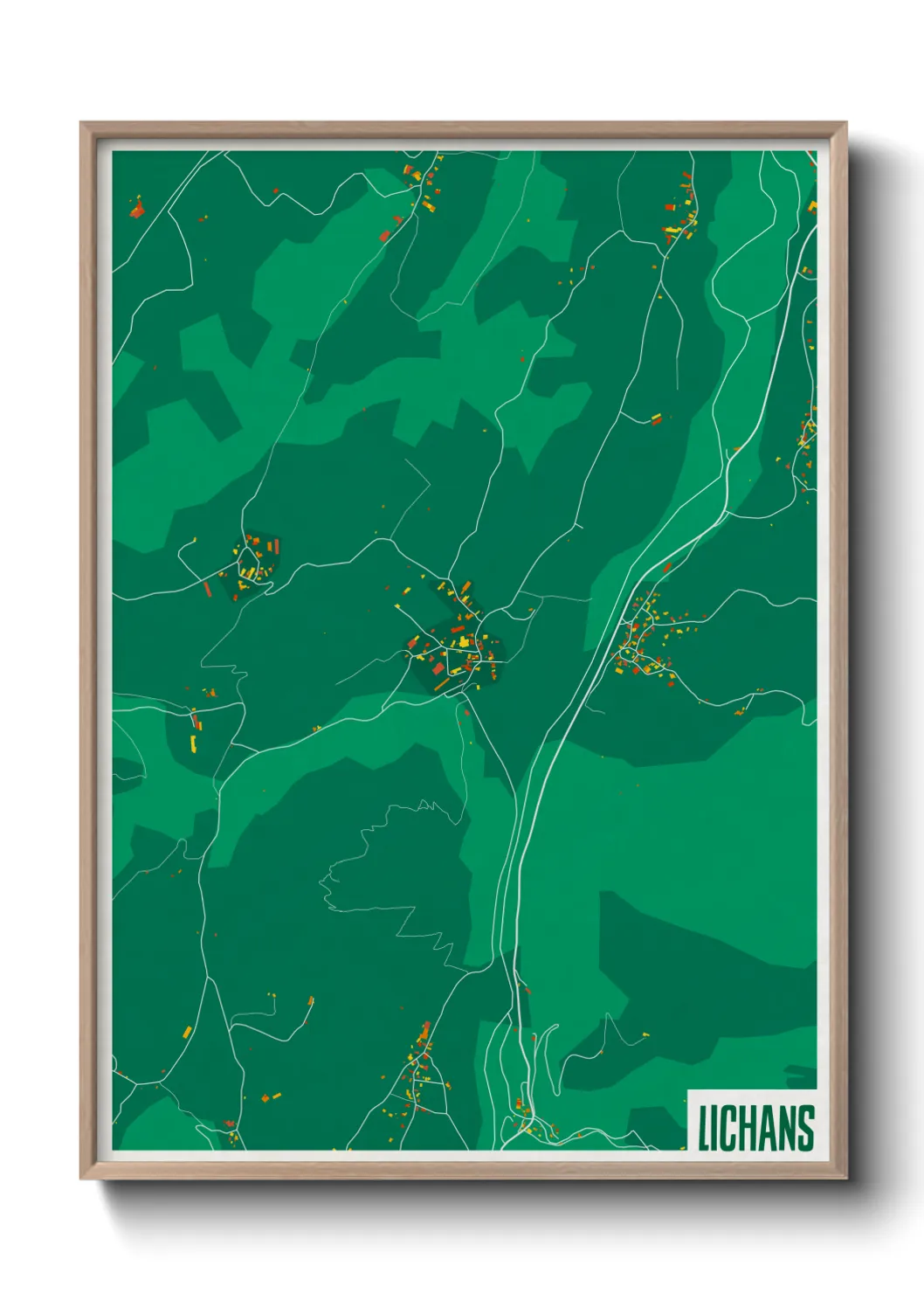 Une affiche de carte sur Lichans