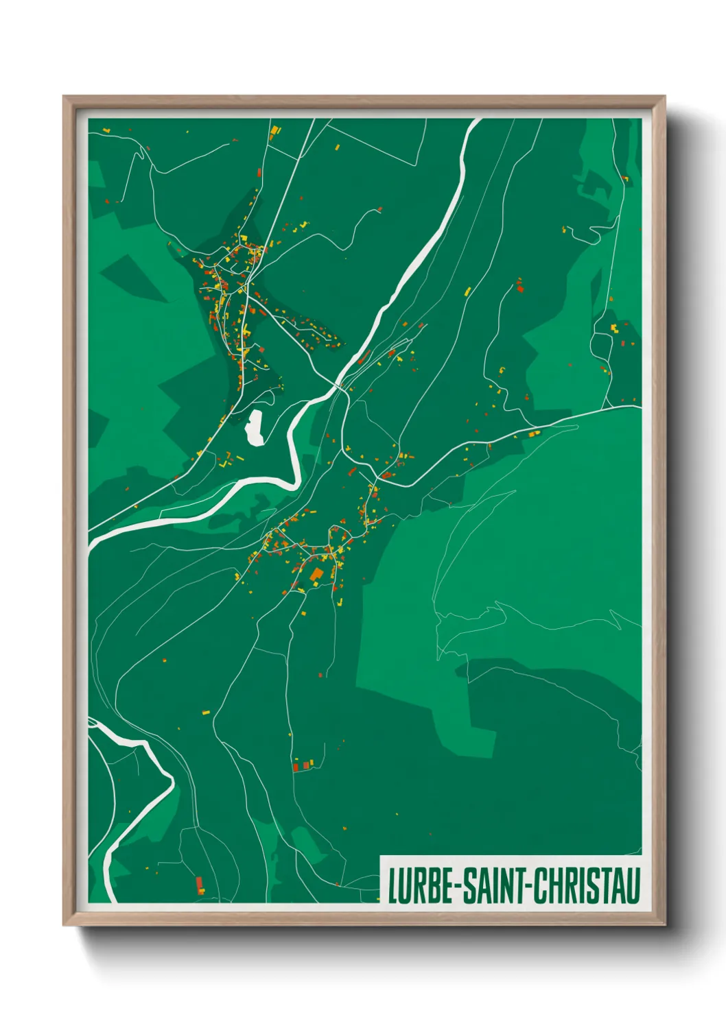 Une affiche de carte sur Lurbe-Saint-Christau