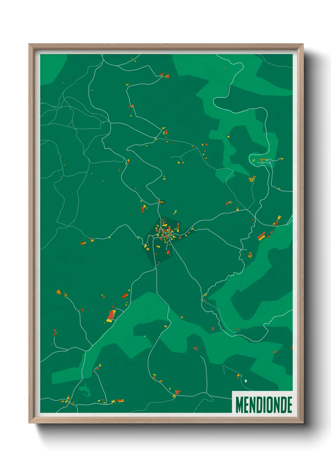 Une affiche de carte sur Mendionde