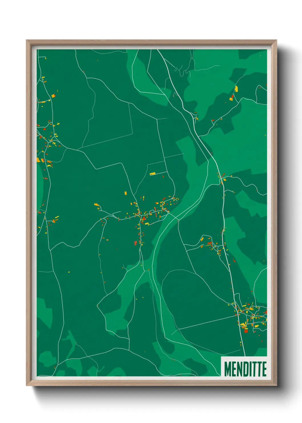 Une affiche de carte sur Menditte
