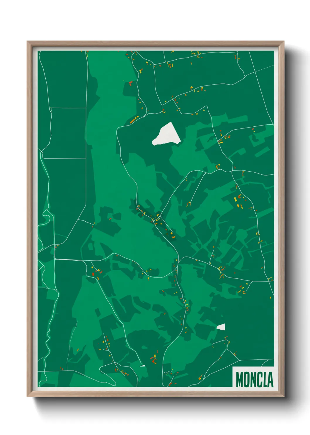 Une affiche de carte sur Moncla