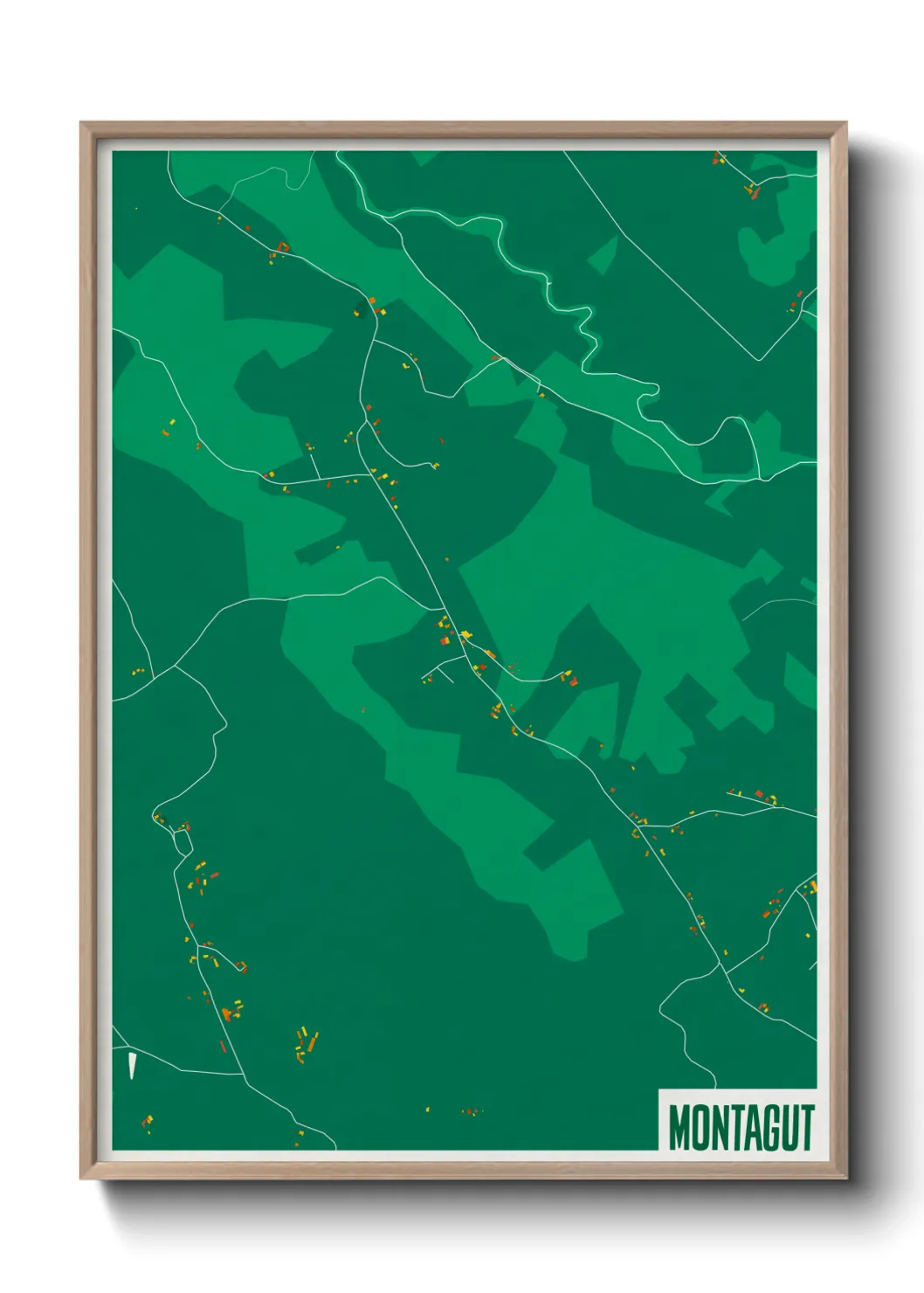 Une affiche de carte sur Montagut