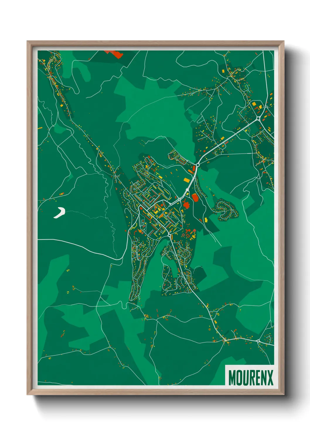 Une affiche de carte sur Mourenx