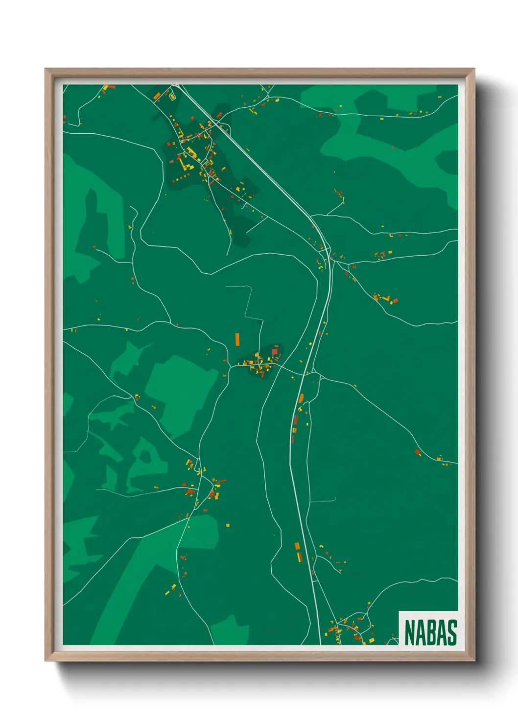 Une affiche de carte sur Nabas