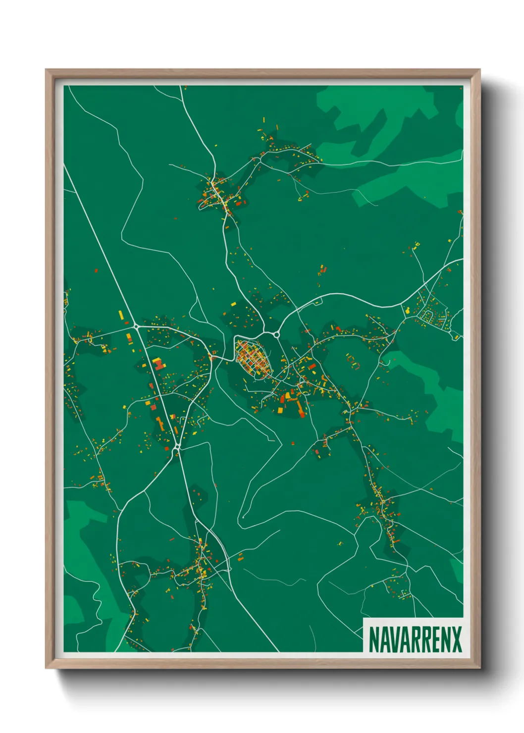 Une affiche de carte sur Navarrenx