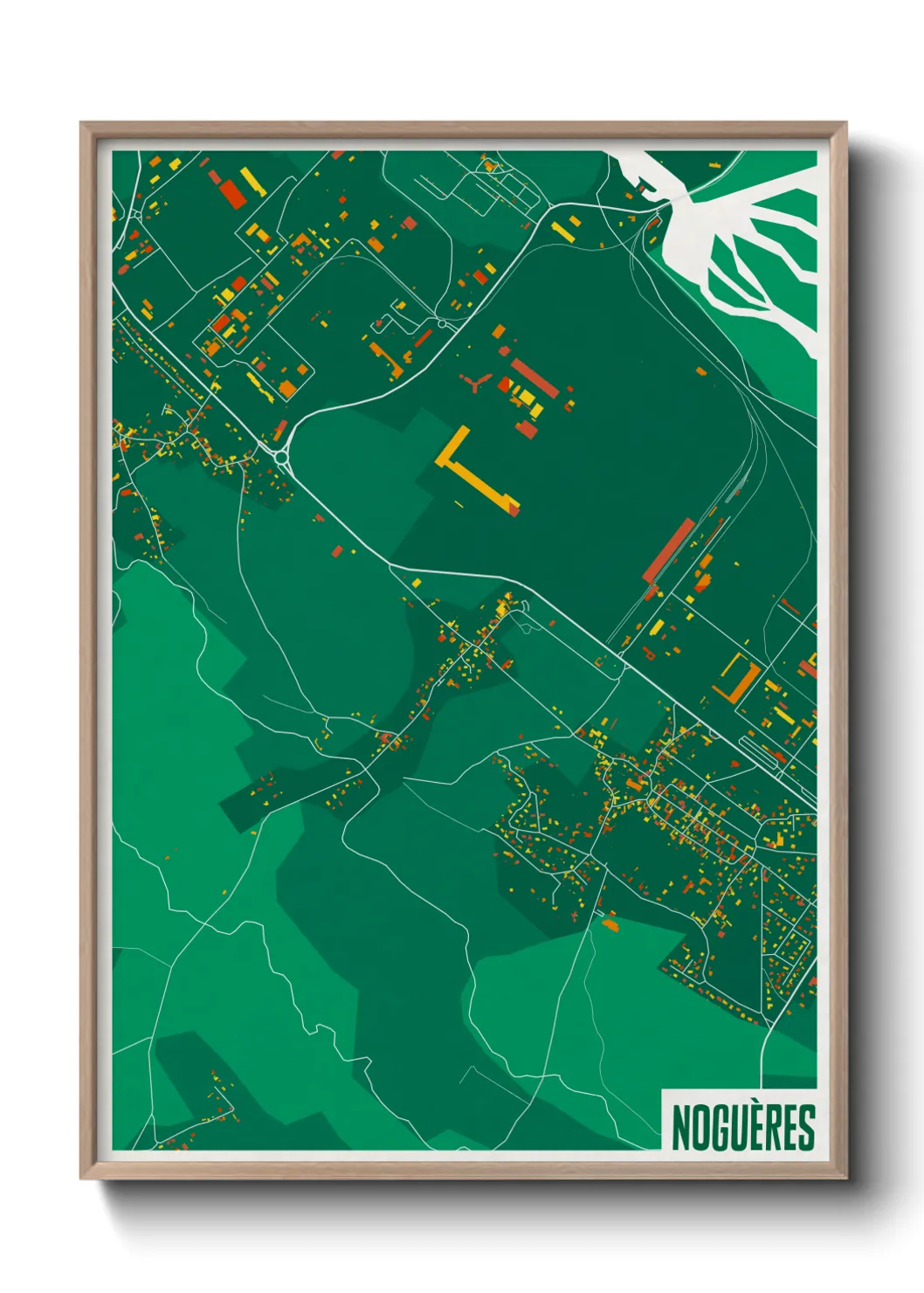 Une affiche de carte sur Noguères