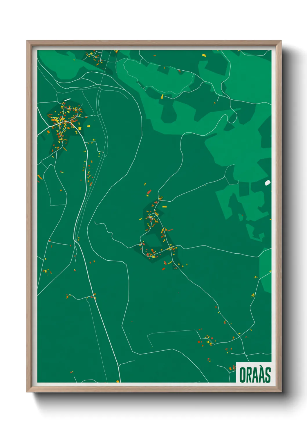 Une affiche de carte sur Oraàs
