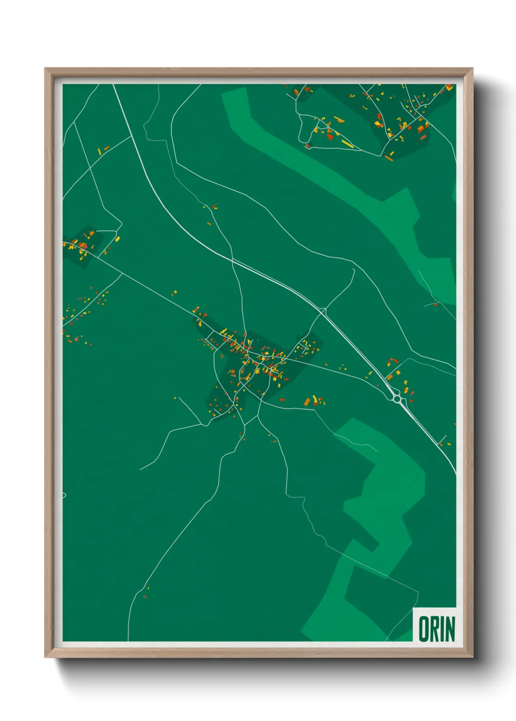 Une affiche de carte sur Orin