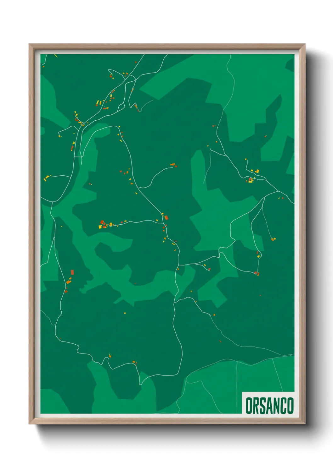 Une affiche de carte sur Orsanco