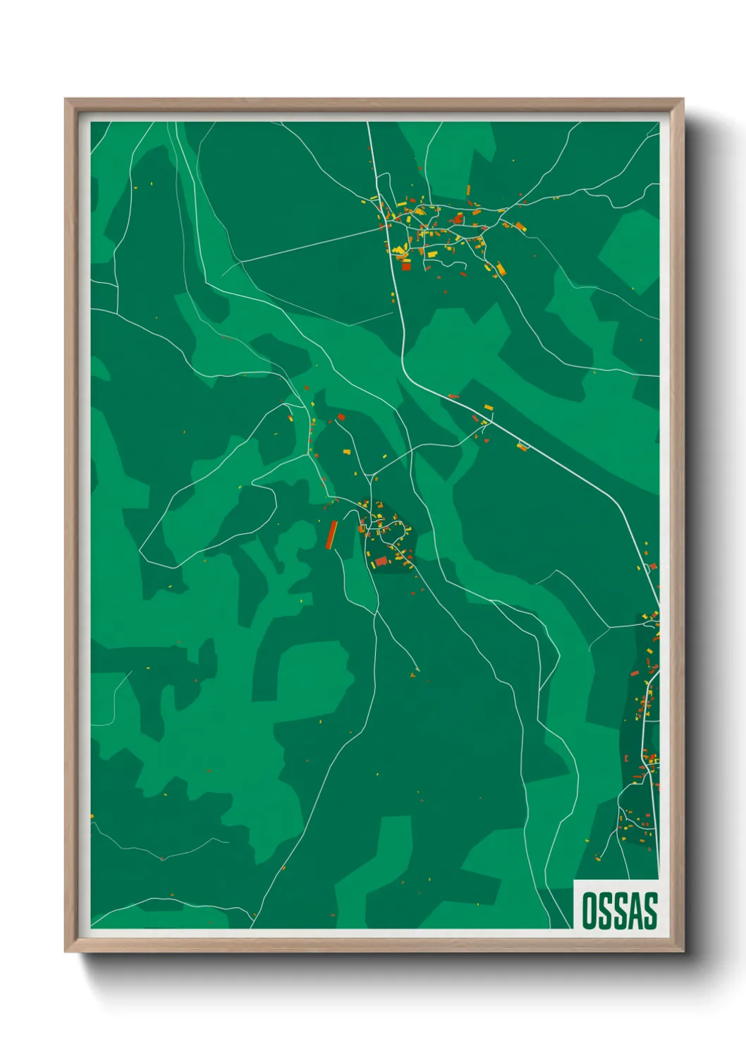 Une affiche de carte sur Ossas