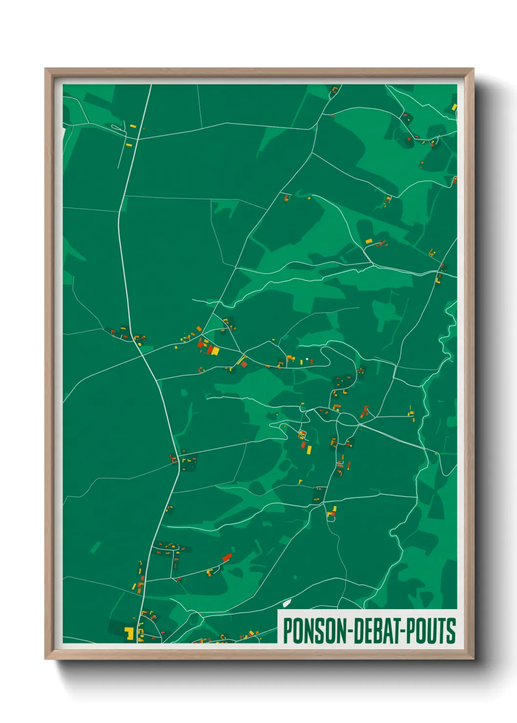 Une affiche de carte sur Ponson-Debat-Pouts