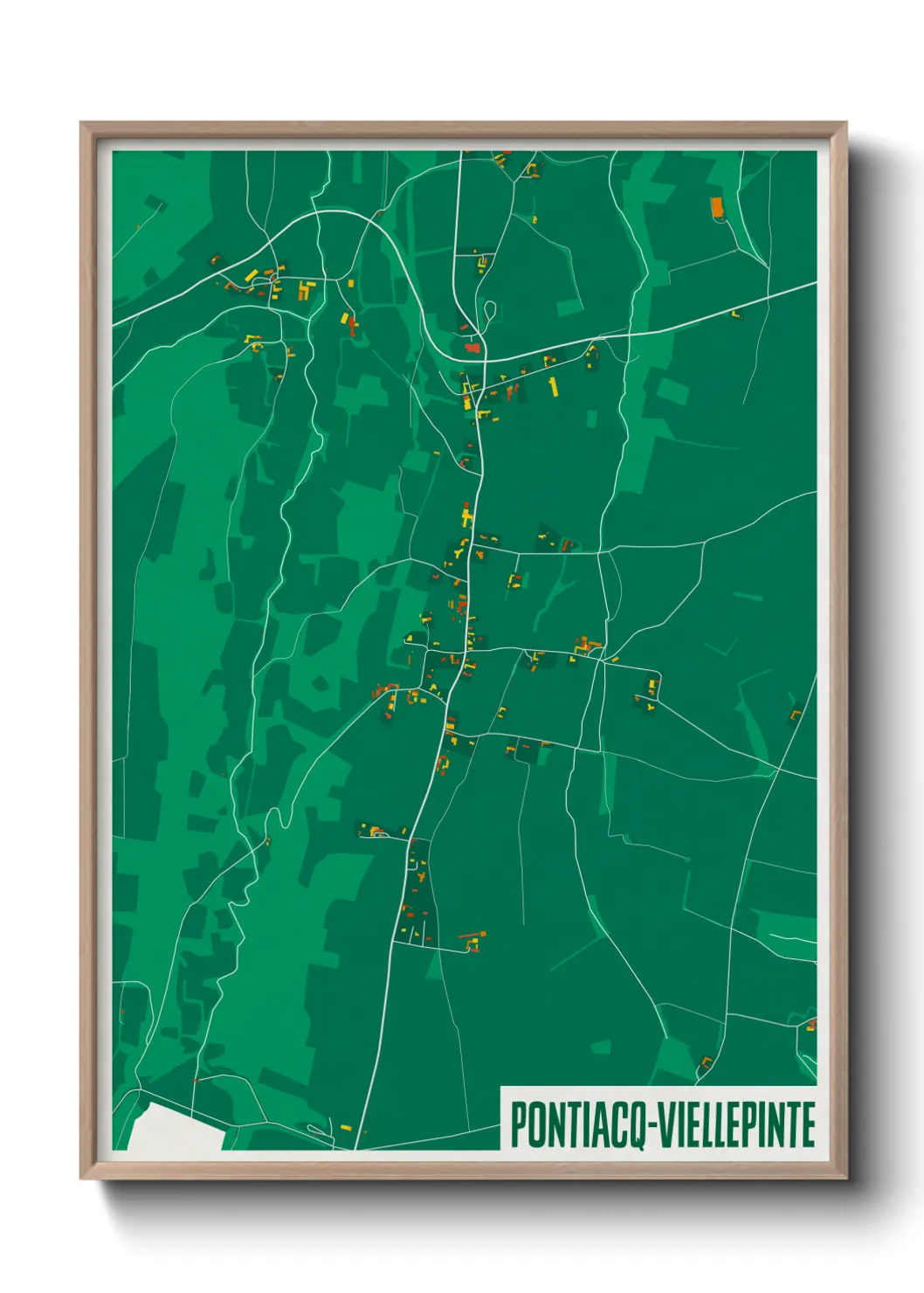 Une affiche de carte sur Pontiacq-Viellepinte