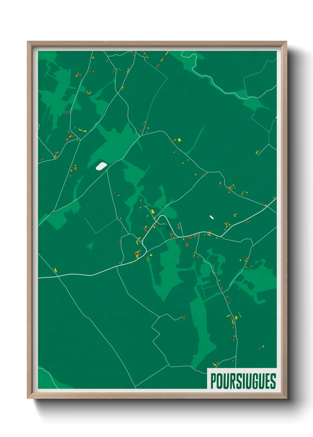 Une affiche de carte sur Poursiugues