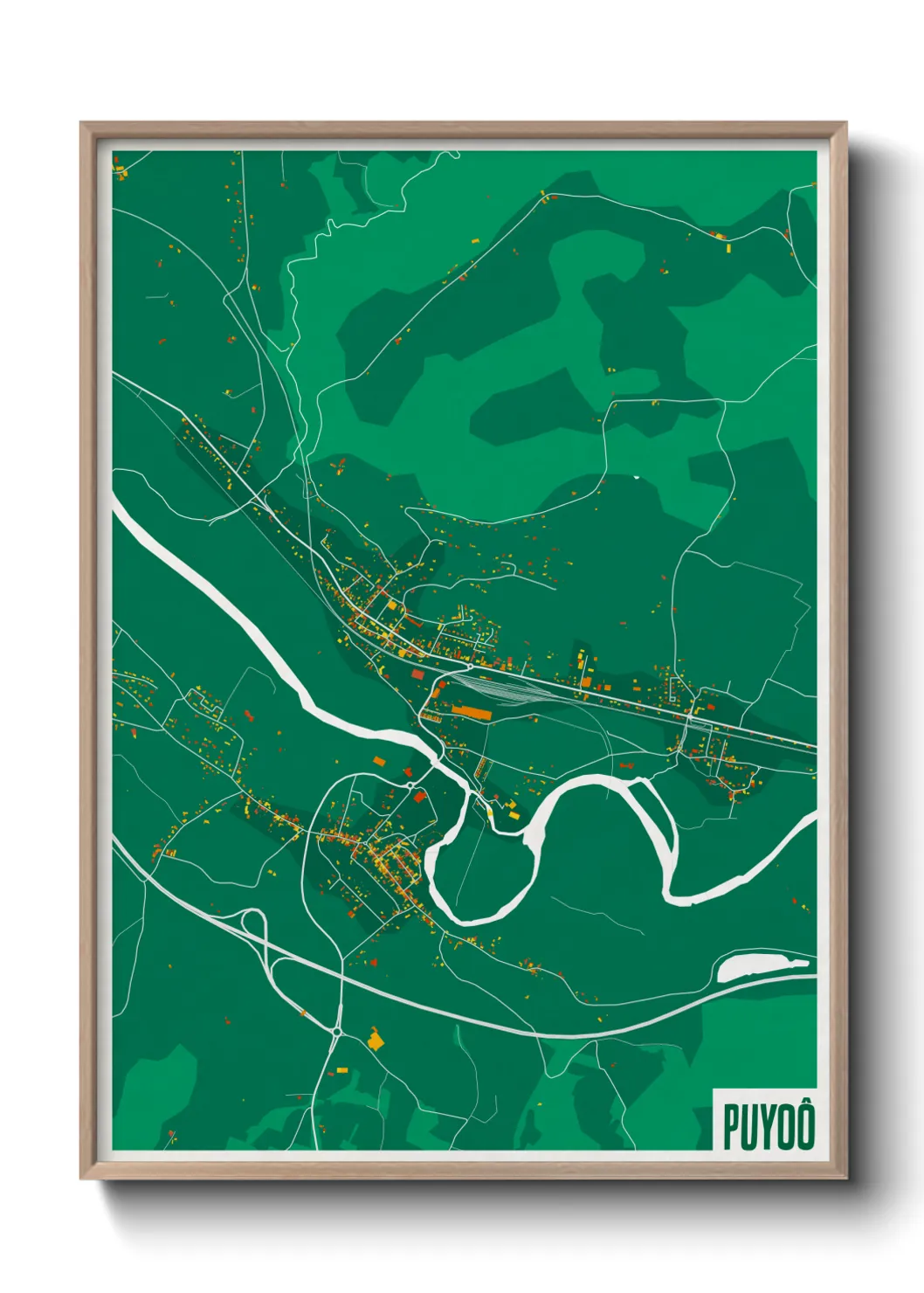 Une affiche de carte sur Puyoô