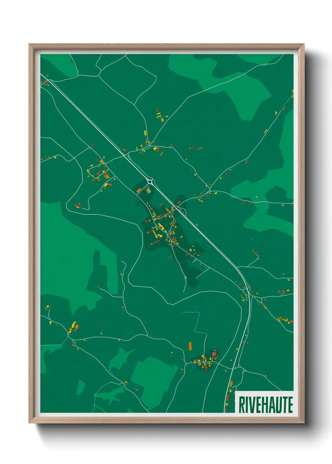 Une affiche de carte sur Rivehaute